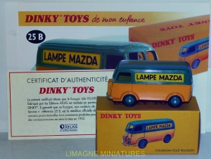 b38 117 dinky toys atlas peugeot d3a lampemazda  ref 25b
