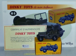b38 142 dinky toys atlas hotchkiss jeep willys militaire ref 80b