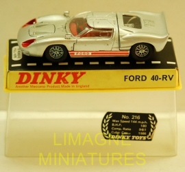 o1 20 dinky toys ford rv 40 gt 40 ref 132