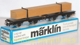 s6 34 marklin wagon duble pour transport de bois long 4665